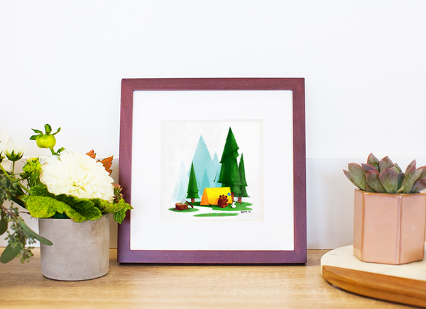Bear Camping Small Print