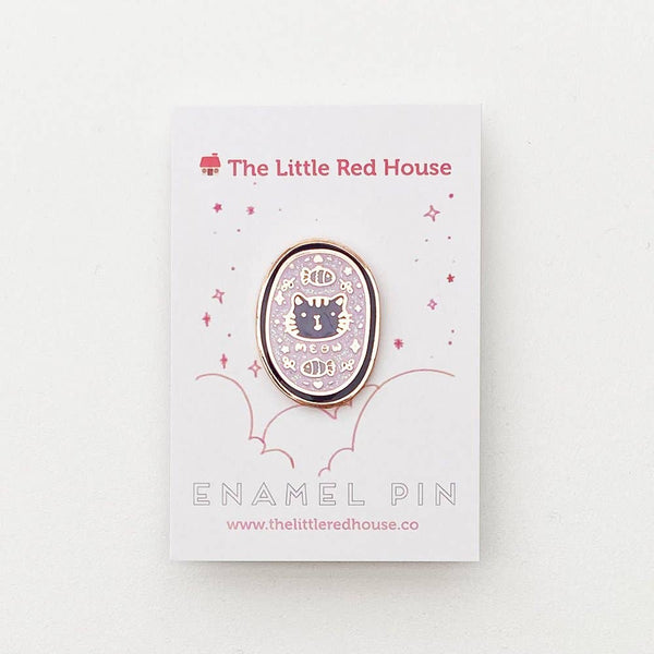 Cat Badge Speckle Enamel Pin