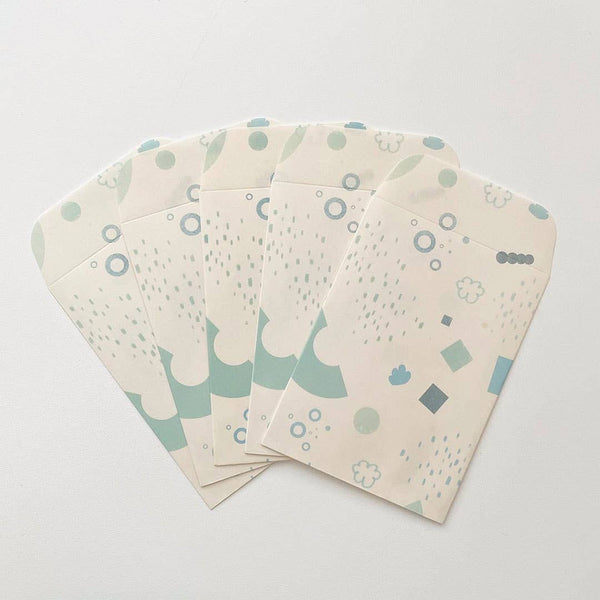 Pastel Blue Geo Shapes Small Paper Gift Bags
