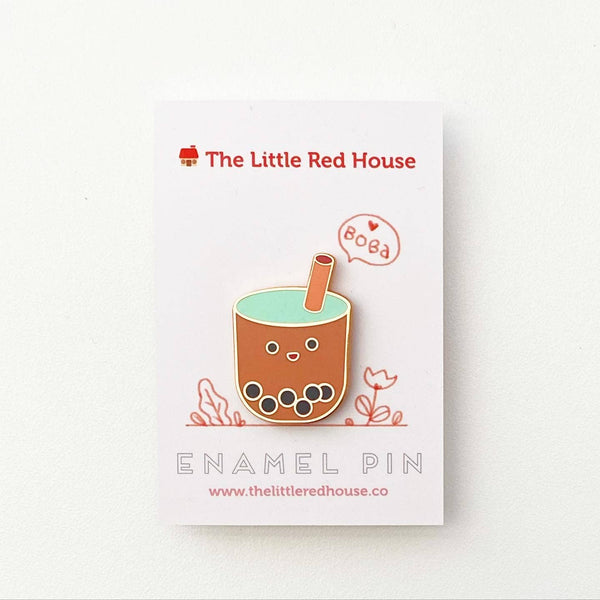 Boba Rose Gold Plating Enamel Pin