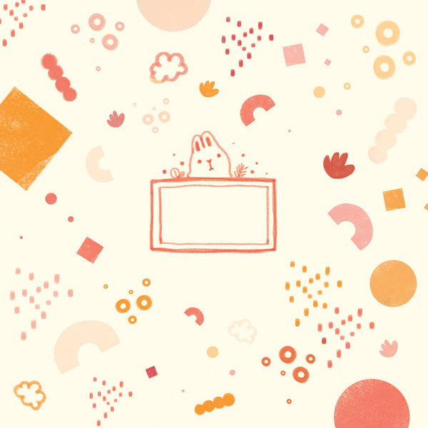 Mini Gift Wrap - Orange Shapes